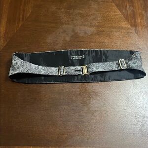 Christian Dior Black and Gray Paisley Men's Belt
